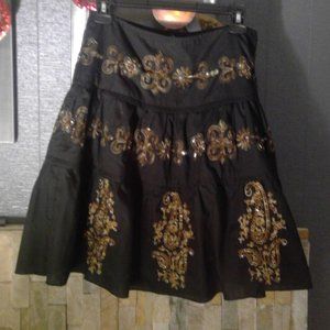 Ariella BOHO Shirt  blk with intricate stitching M